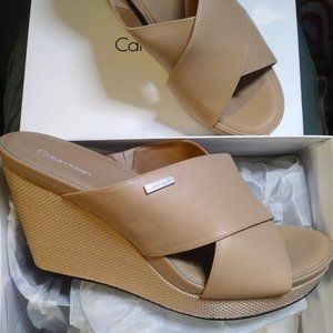 Calvin Klein Cross-Strap Wedges